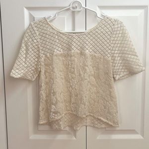 Abercrombie & Fitch Ivory Laced Top